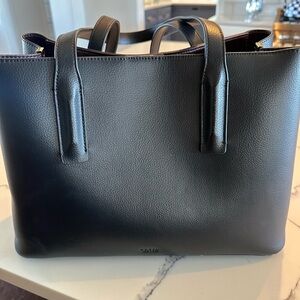 Black Leather Tote Bag